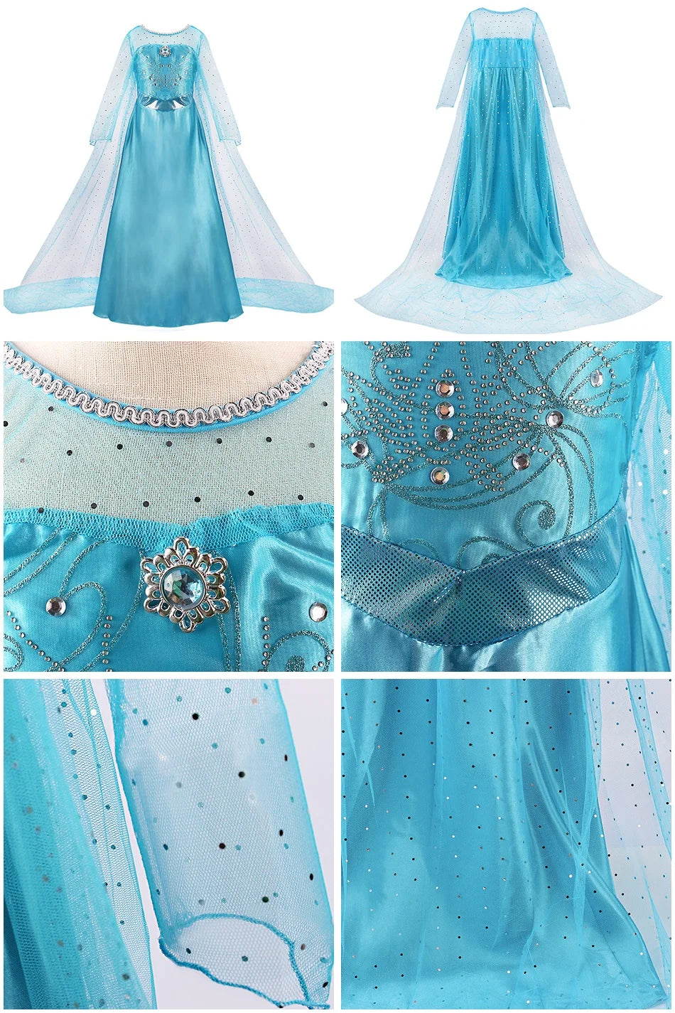 Belle Costume Girl Anna Elsa Encanto Princess Dress