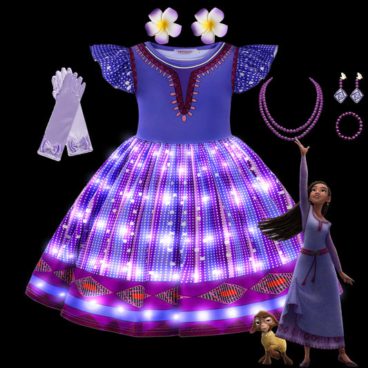 LED Light Up Princess Wish Asha Dress