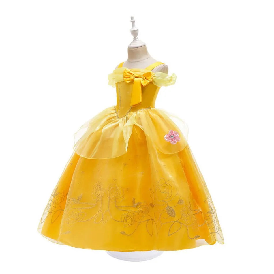 Belle Princess Dress Up Sleeveless Floral Children Party