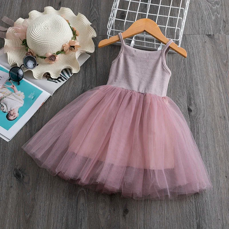 Summer Sequin Princess Dress Sleeveless Tulle - Clothes Children's Birthday Party Easter Day