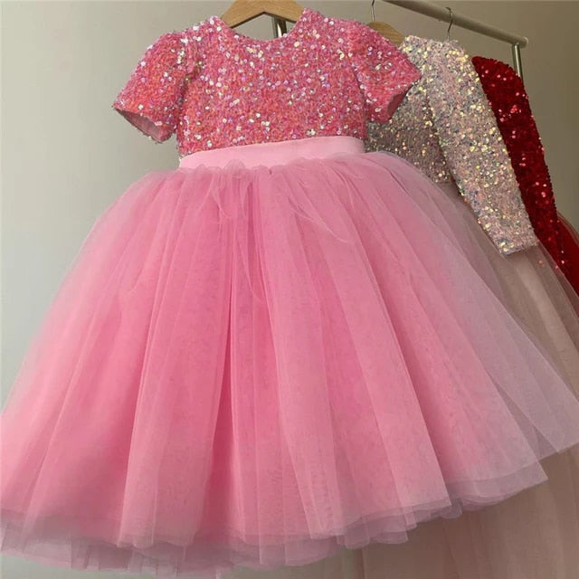 Sequin Chloe Elegant Dress - Kids Princess Dress Birthday Party Gown