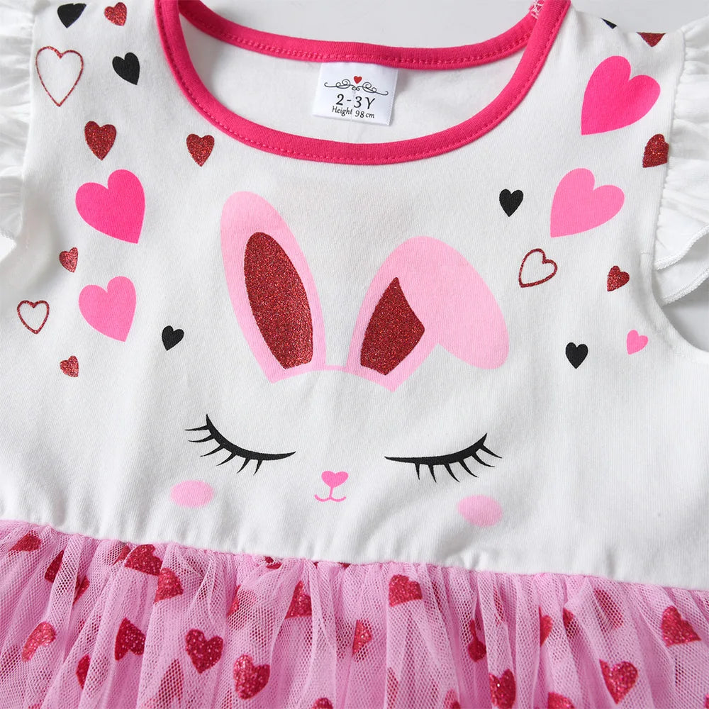 Konijn cartoonjurk en hartvormige jurken meisjes - perfecte cadeaus voor Pasen