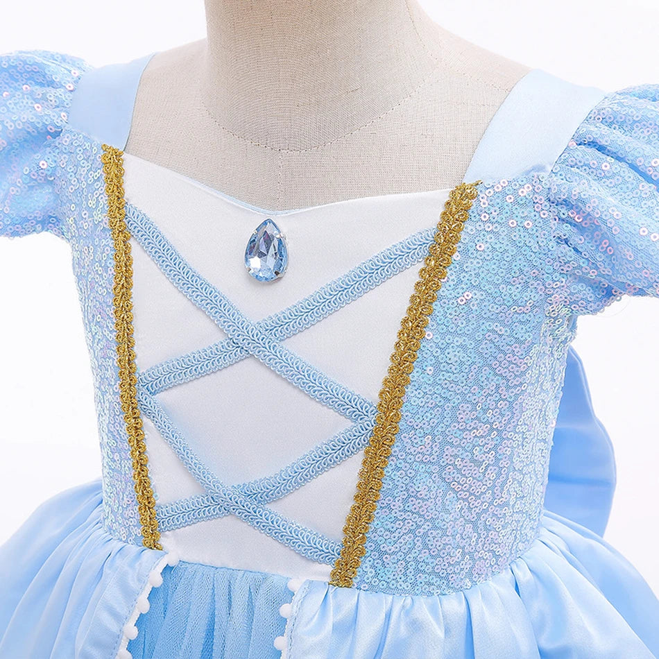 Princess Fancy Cinderella Dress-Up Party Outfit with Gloves Garland