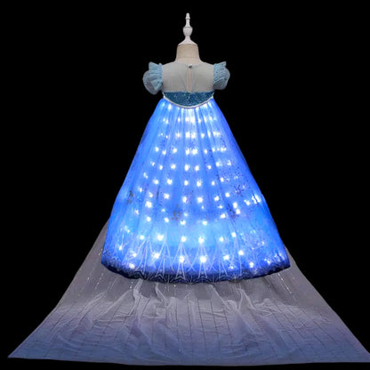 Princess Elsa LED Light Up Dress - Perfect for Cosplay, Parties, and Performances!