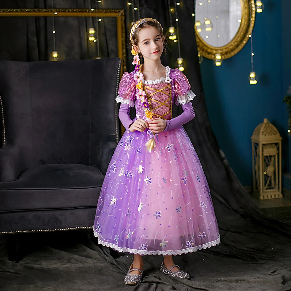Robe de princesse emmêlée, tenue de fête d'anniversaire 2-10 ans