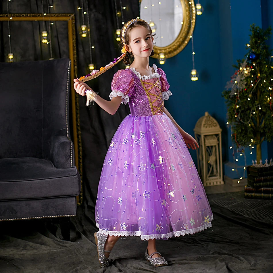 Robe de princesse emmêlée, tenue de fête d'anniversaire 2-10 ans