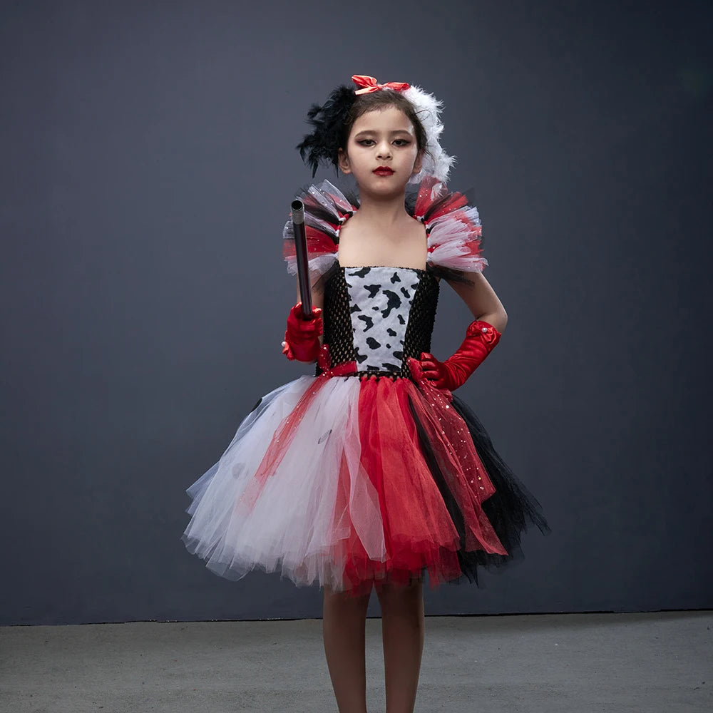 Robe tutu Cruella Deville pour bébé fille pour les 101 Dalmatiens 