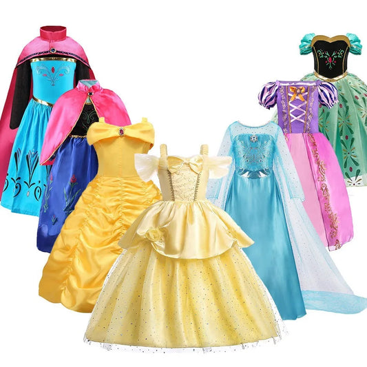 Belle Costume Fille Anna Elsa Encanto Robe De Princesse