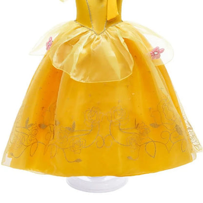 Belle Prinses Verkleed Mouwloos Bloemen Kinderfeestje