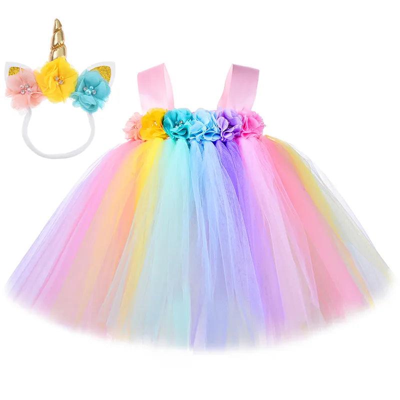 Pastel Rainbow Blossom Dress - My Fancy Dress Box